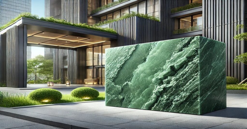 green colored building stone